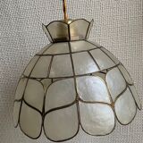 Suspension mother-of-pearl and brass diam 25 cm