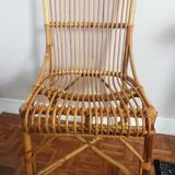 Bureau Louis Sognot et sa chaise en rotin