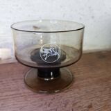 Lot de 5 coupes en verre fumé Pégase Mobil Oil