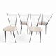 Suite de 4 chaises "Harpe" 1950 – Design Mid-Century & Assises Bouclée