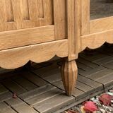 Armoire parisienne vitrée Art Déco asymétrique en chêne brut, 1930