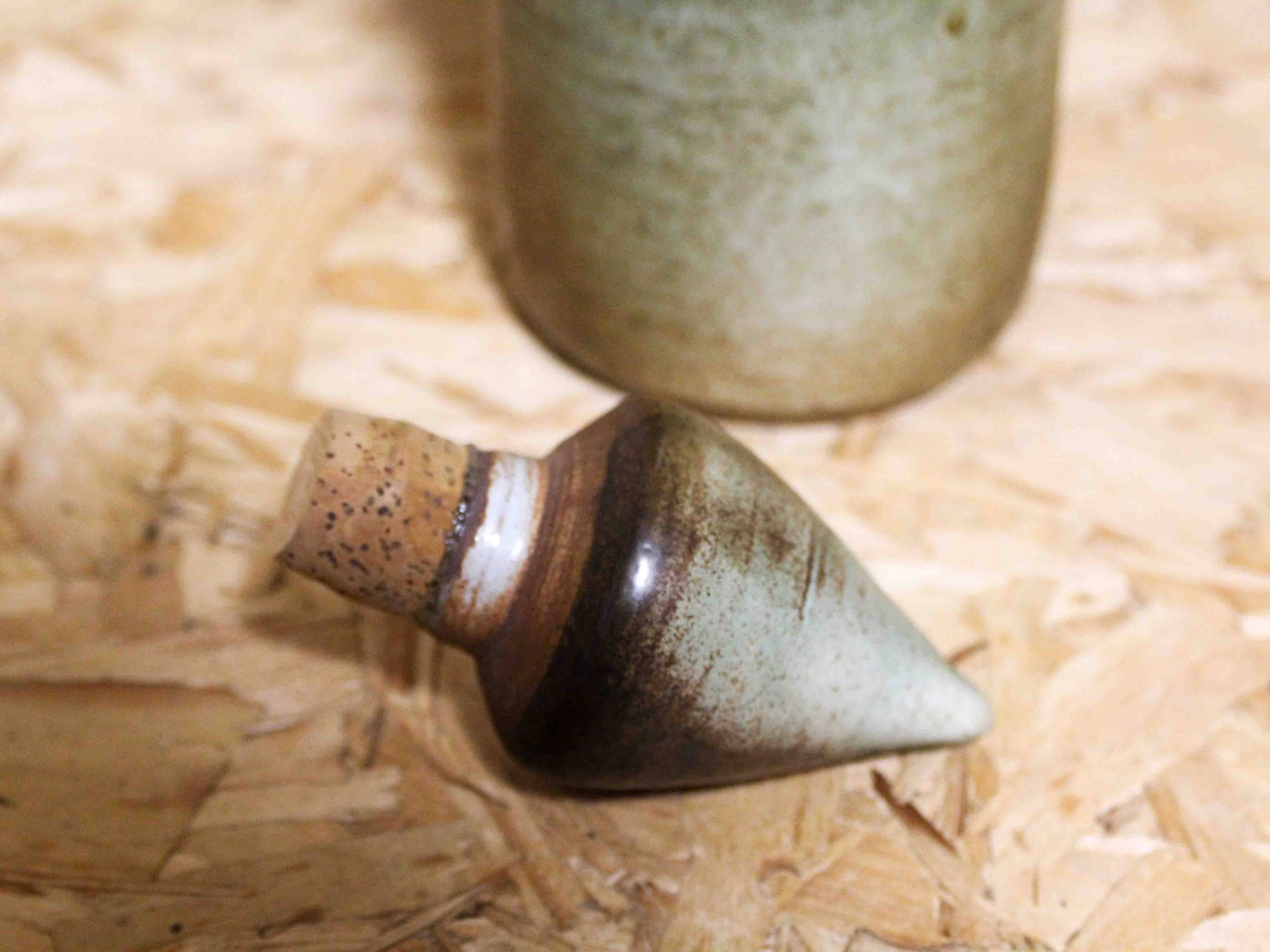 Large enamelled ceramic bottle by Michel Woop in Grimaud