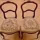 Pair of Louis XV chairs – carved wood & antique upholstery – late 19th century