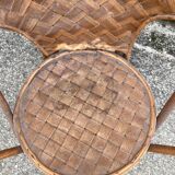 Children's armchair in woven chestnut