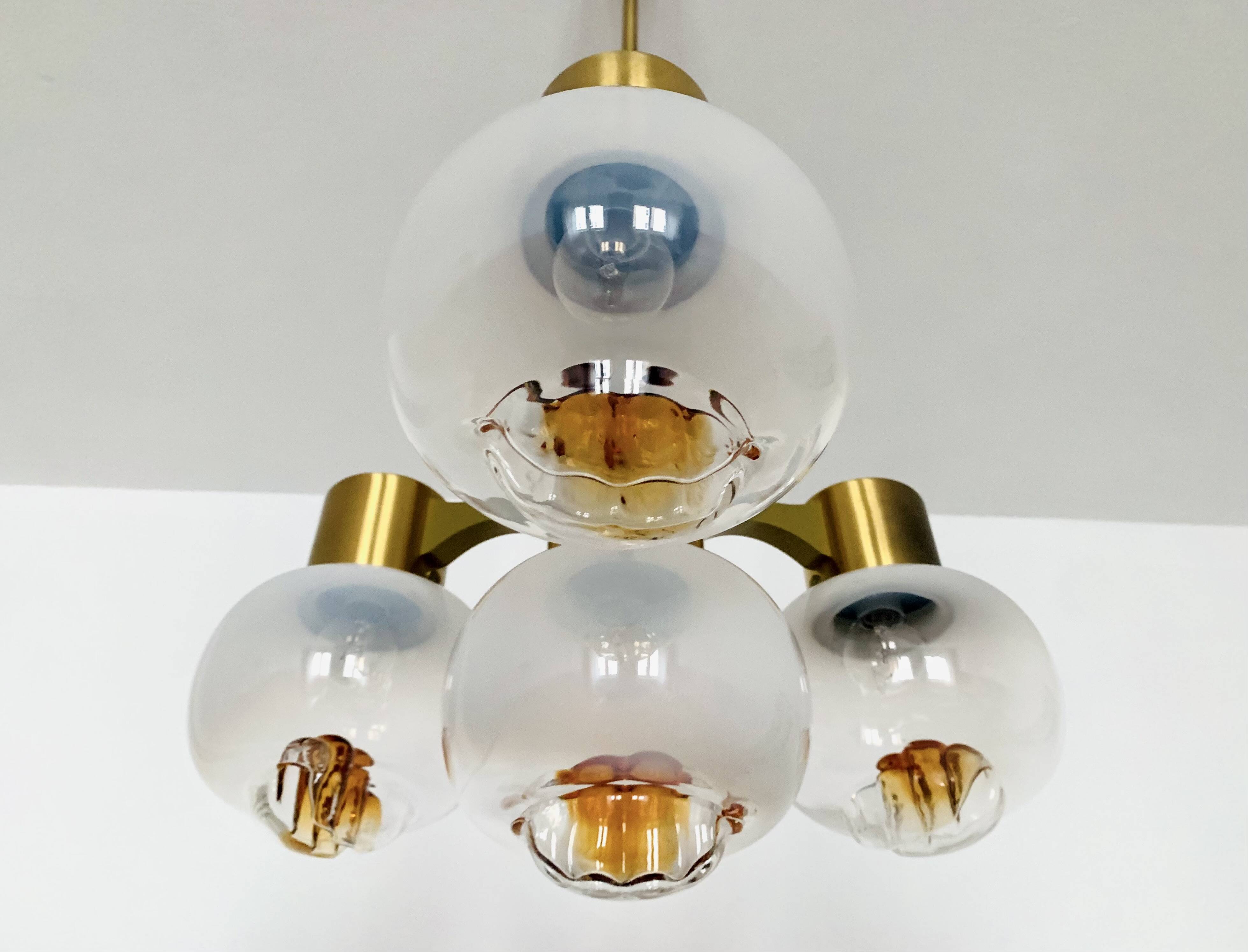 Lustre en verre de Murano par Mazzega
