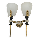 70's brass and plexiglass wall light