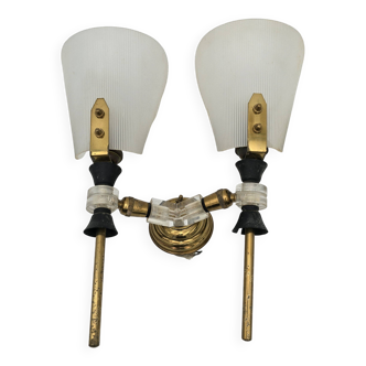 70's brass and plexiglass wall light