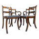 Pair of Armchairs and Pair of Chairs in Mahogany, 20th Century