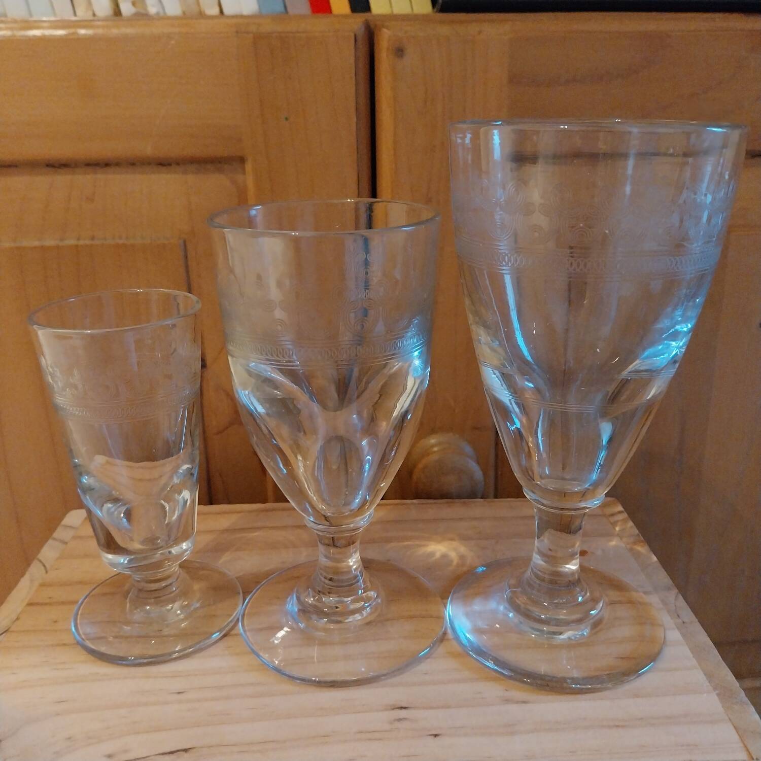 Antique Art Nouveau stemmed glasses