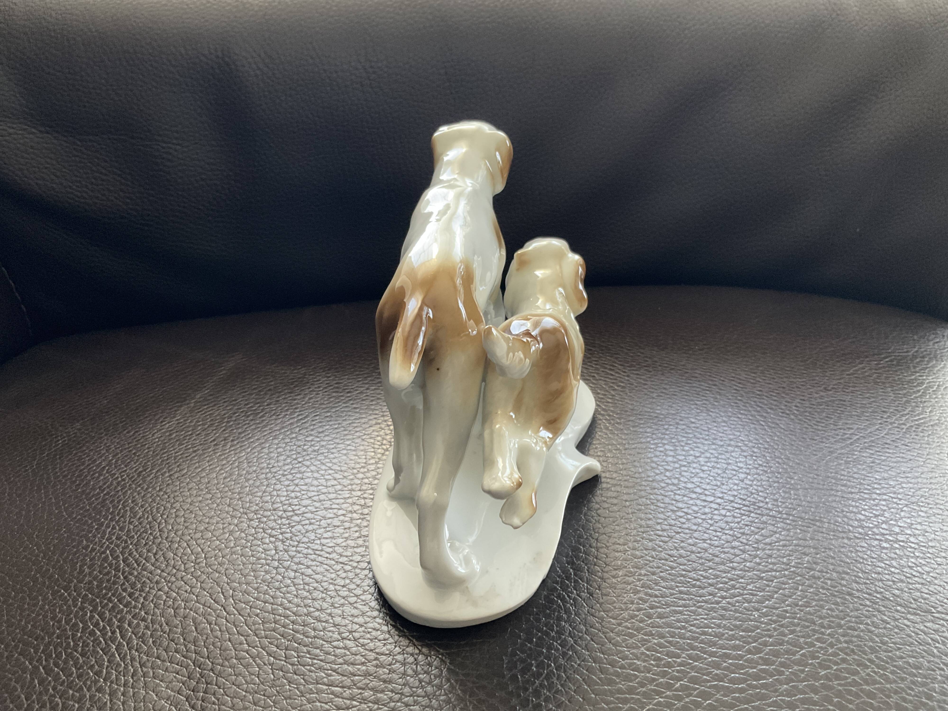 Porcelain figurine of two dogs