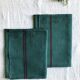 Torchon ancien lin et coton teintés en vert sapin