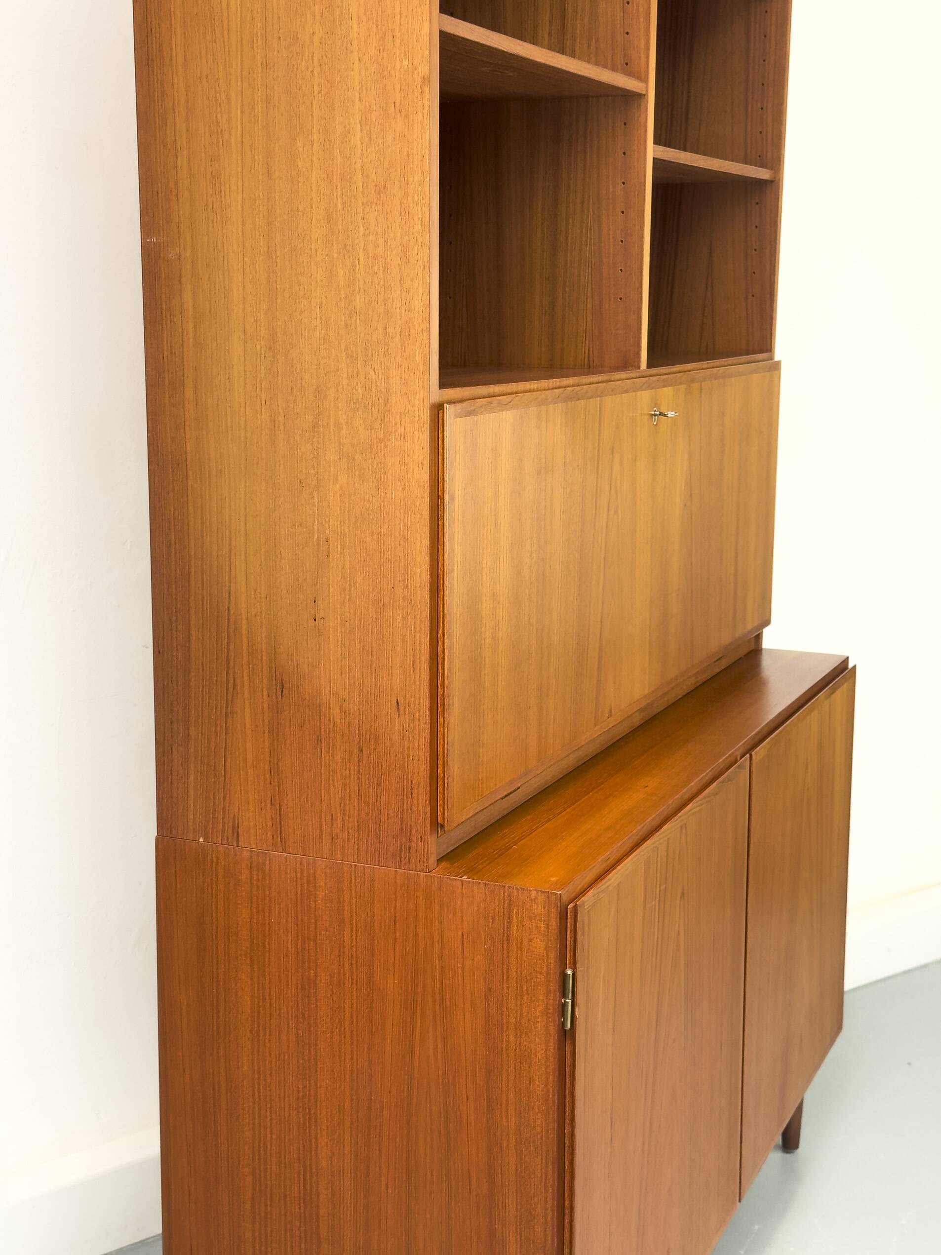 Vintage Teak Bookcase with Desk from Omann Jun, 1960s