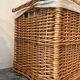 Woven wicker vintage suitcase