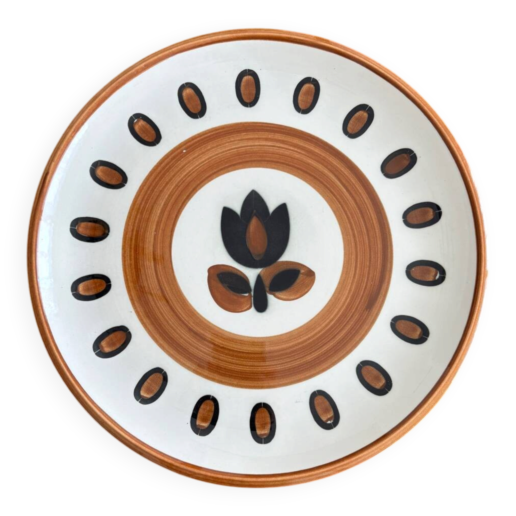 Boch La Louvière pie dish model kimono 1970 tulip pattern