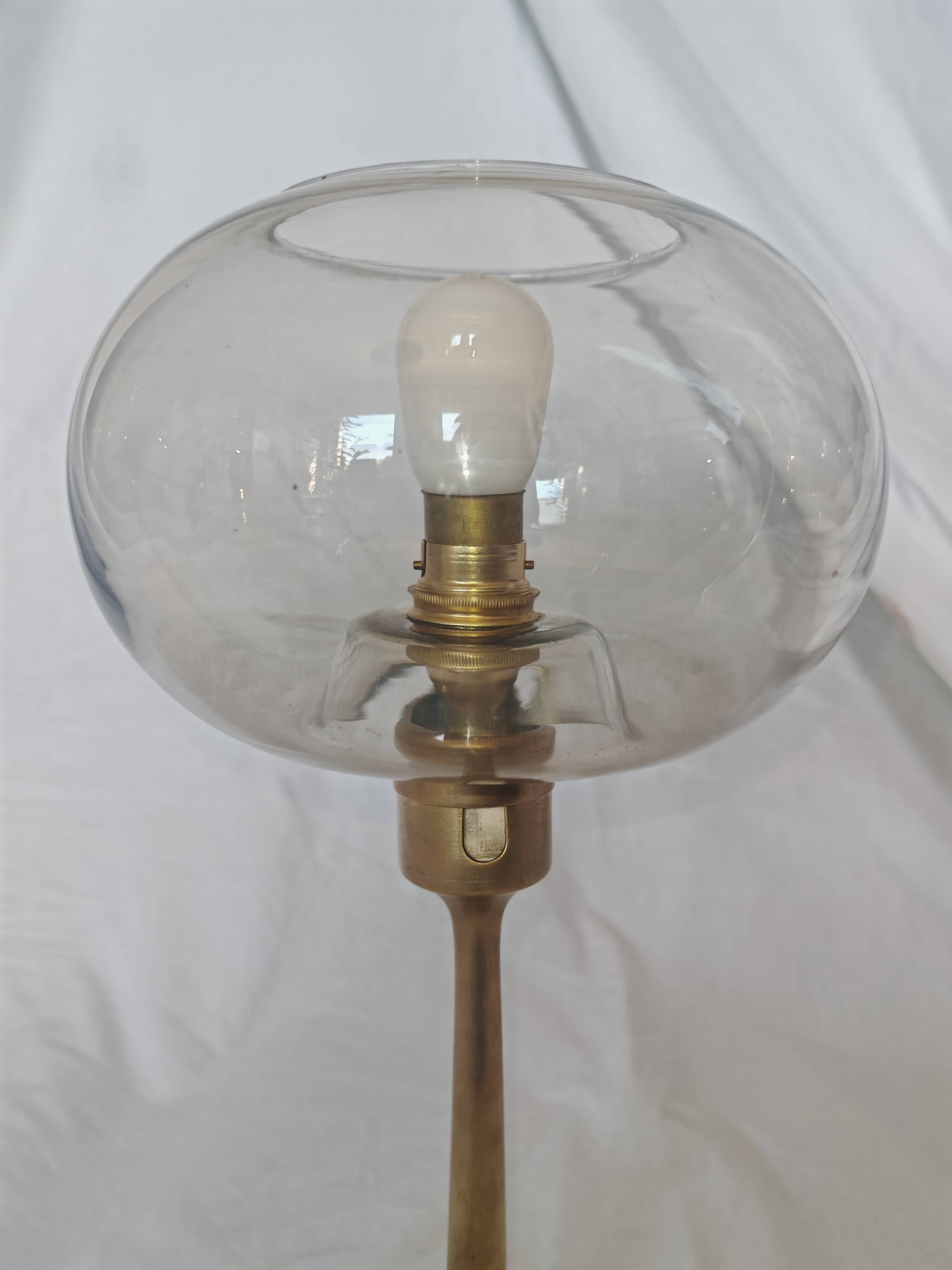 Sciolari style brass and glass lamp, 1970
