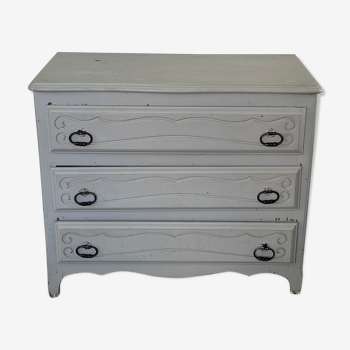 Antique chest of drawers with mouse gray drawers
