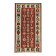 Tapis Kilim turc tissé à la main, années 1960, motif géométrique rouge, 98 x 181 cm