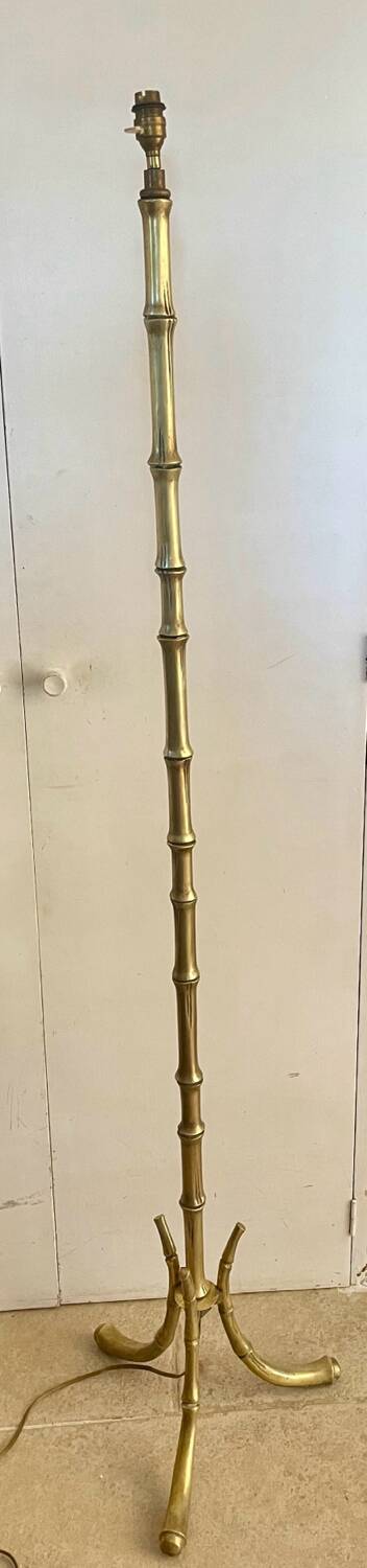Bamboo floor lamp attributed to Maison Bagues