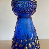 Vase anthropomorphe Hyacinth en verre bleu cobalt et doré