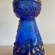 Vase anthropomorphe Hyacinth en verre bleu cobalt et doré