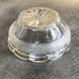 Cup in glass with decoration of frieze floral frosted art deco