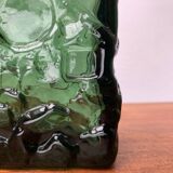 Swedish brutalist glass vase from the mid-century by Göte Augustsson for Ruda, 1960s.