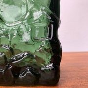 Swedish brutalist glass vase from the mid-century by Göte Augustsson for Ruda, 1960s.