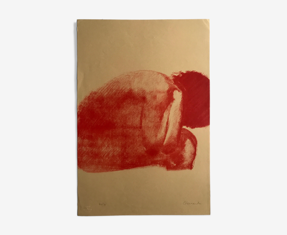 Lithographie originale signée et numérotée au crayon de Claude Garache, Sans titre, 1981