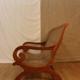 Solid wood bench and caning