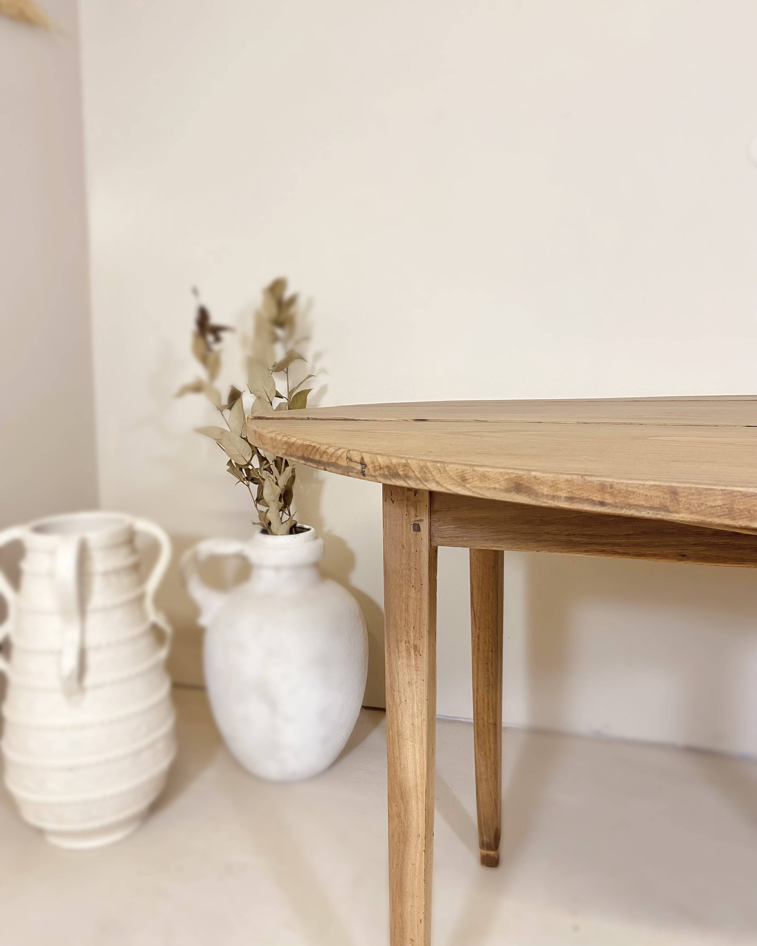 Restored solid oak round table