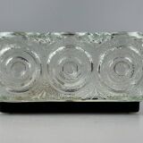 Limburg glass and metal ceiling light, Germany 1960