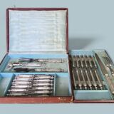 Ménagère 24 couteaux et couverts de service argent Minerve chérubin