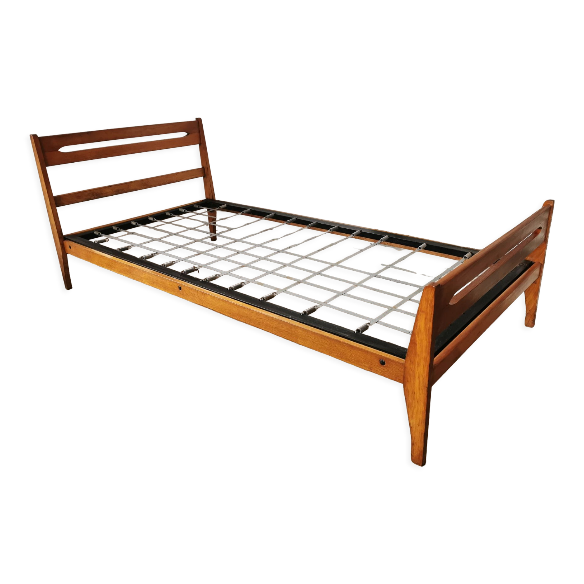 Bed of the 50s reconstruction style in oak
