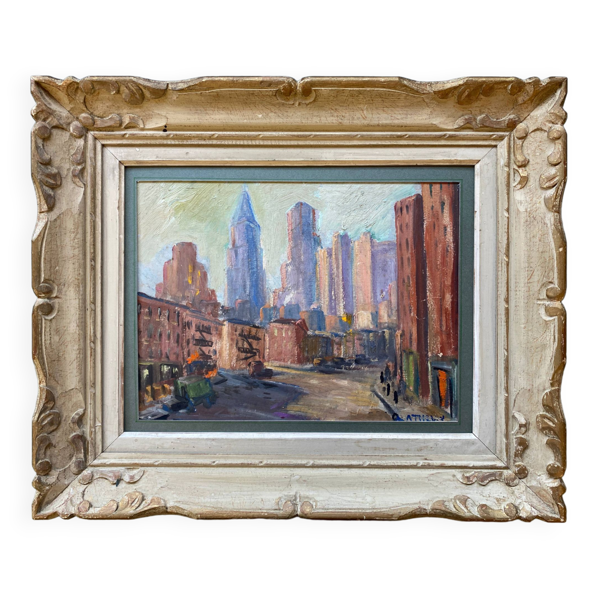 Hsp painting new york "usa" 1920 alice thevin (1862 - 1937) + frame