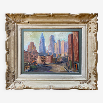 Tableau hsp new york "usa" 1920 alice thevin (1862 - 1937) + cadre