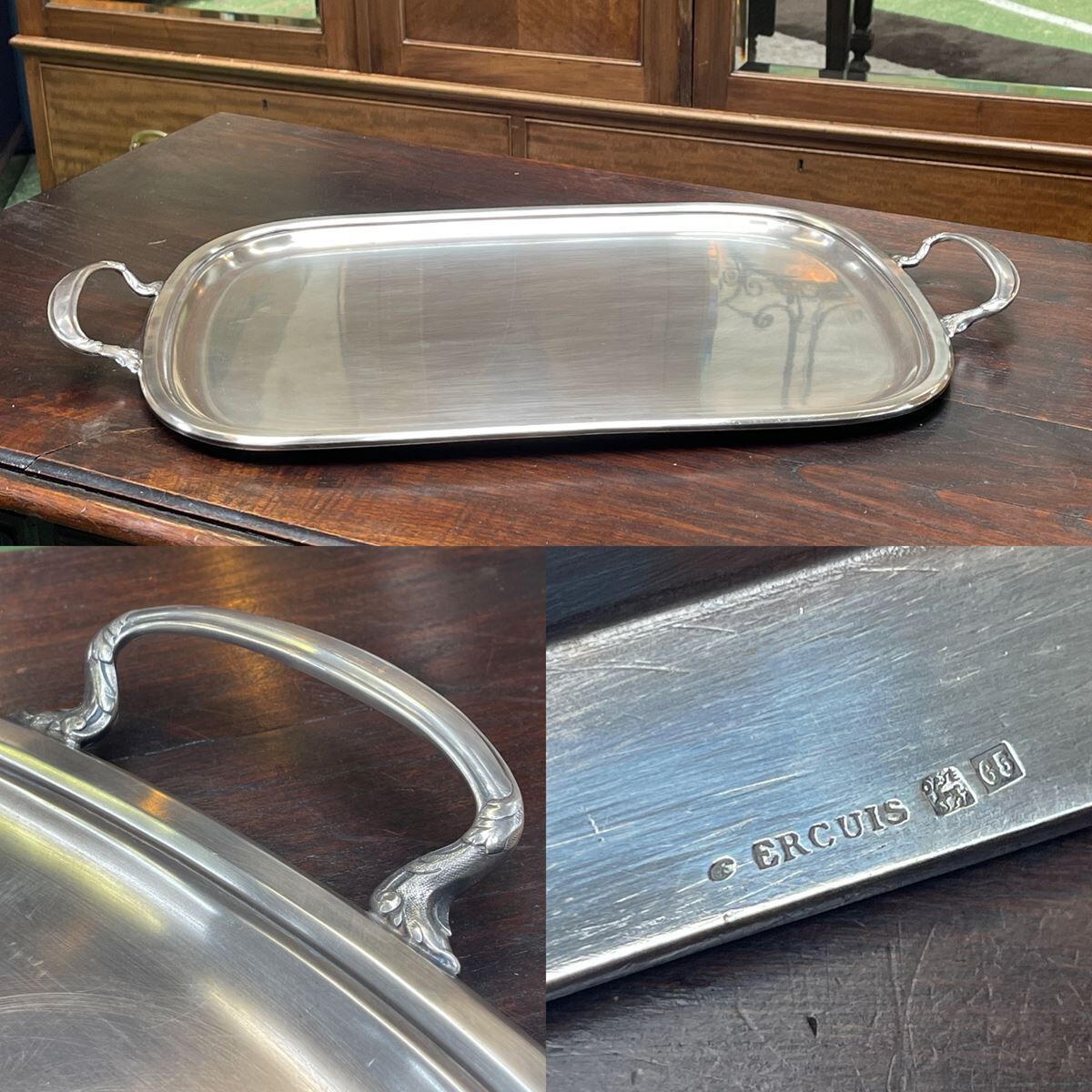 Silver metal top Ercuis - 59x34cm