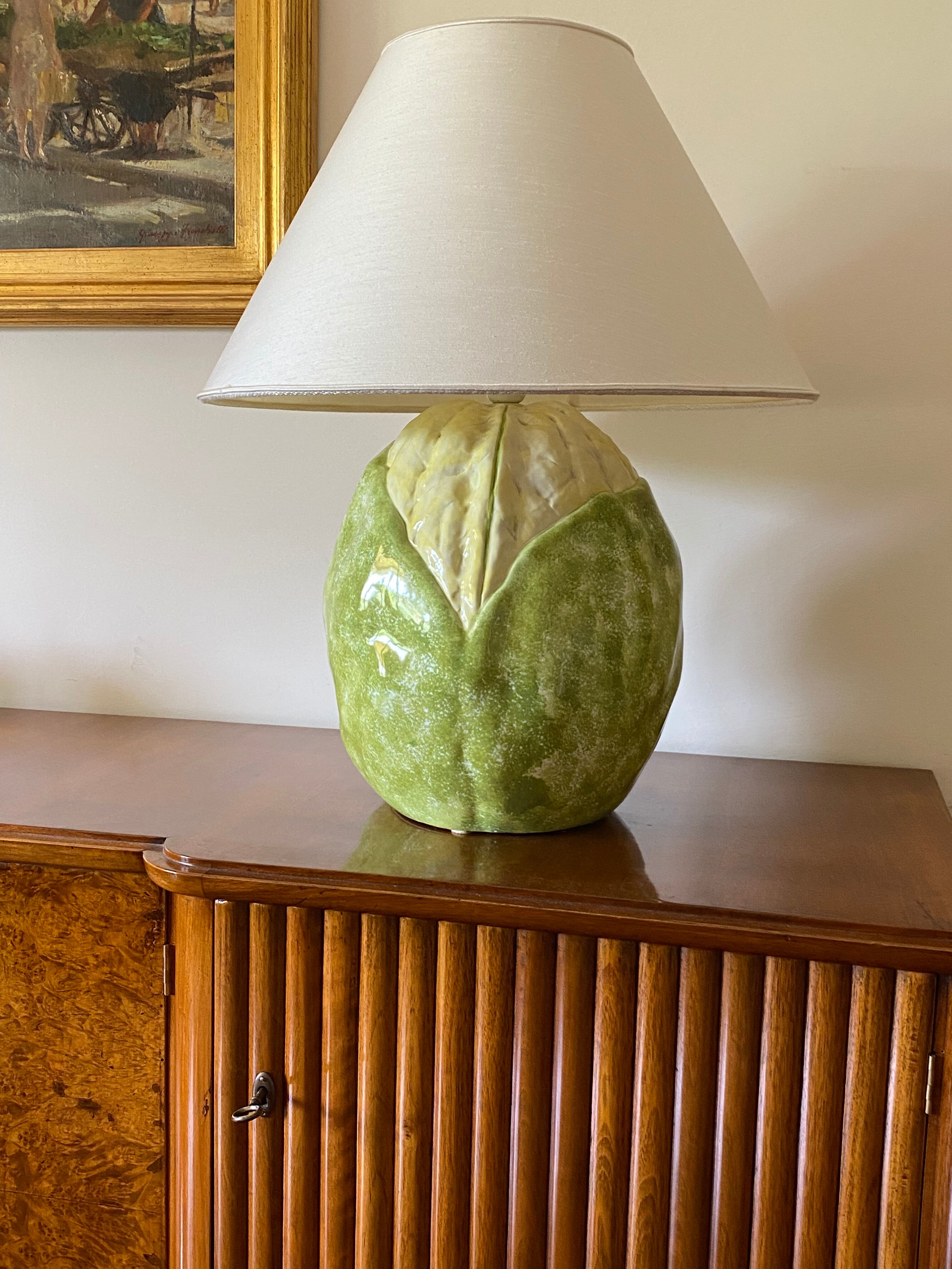 Ceramic cauliflower-shaped lamp base, Italy 1970s