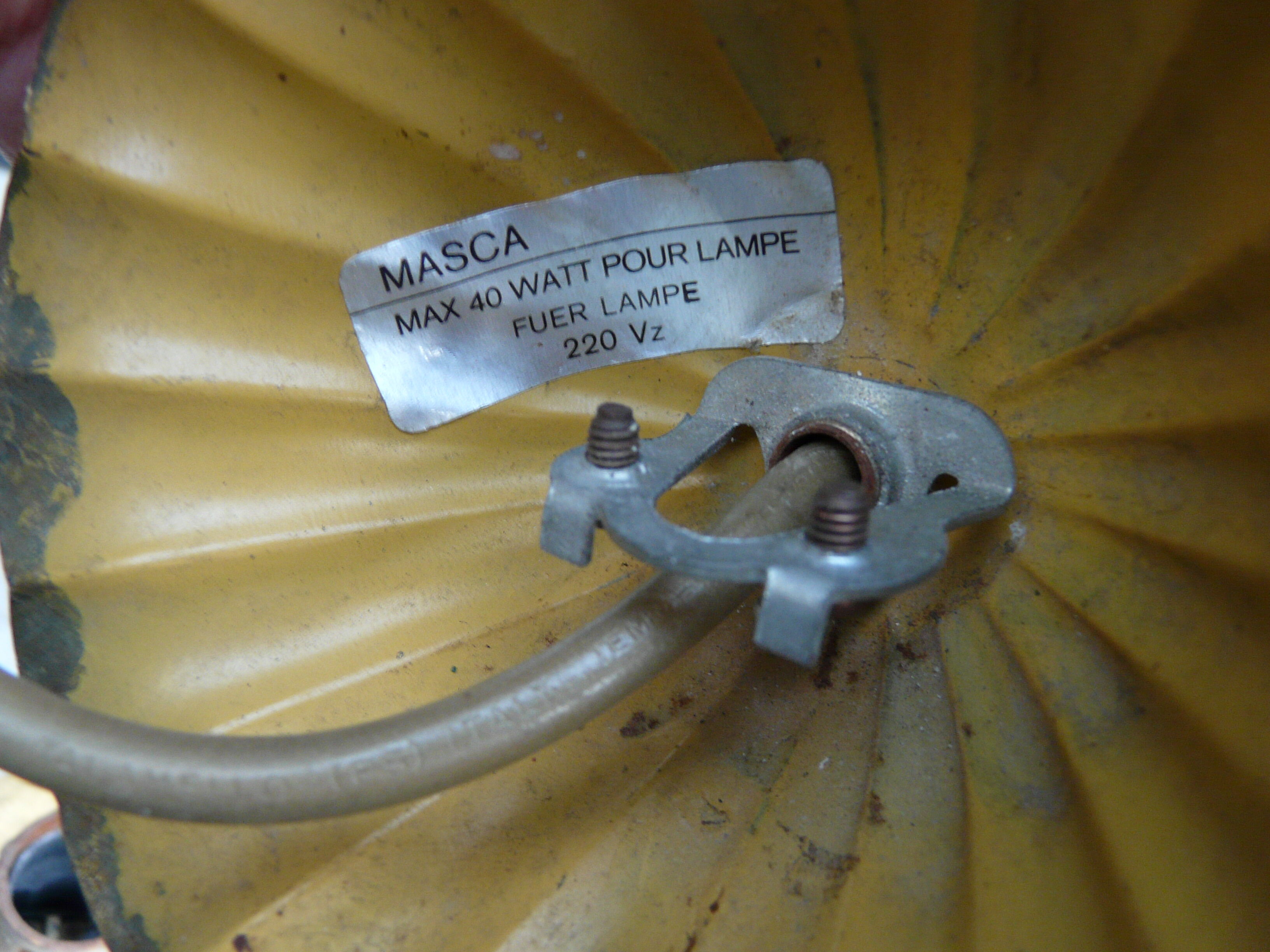 Masca gilded metal chandelier, 60s