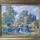 Table ec. French HSP “Edge of pond with trees” signed (to be deciphered)