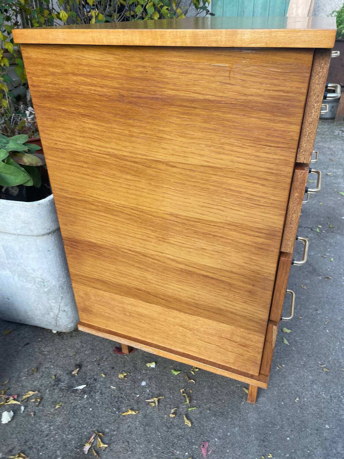 Vintage chest of drawers with compass feet