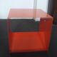 Side table, contemporary bedside table in orange metal
