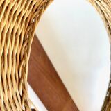 Vintage rattan sun mirror