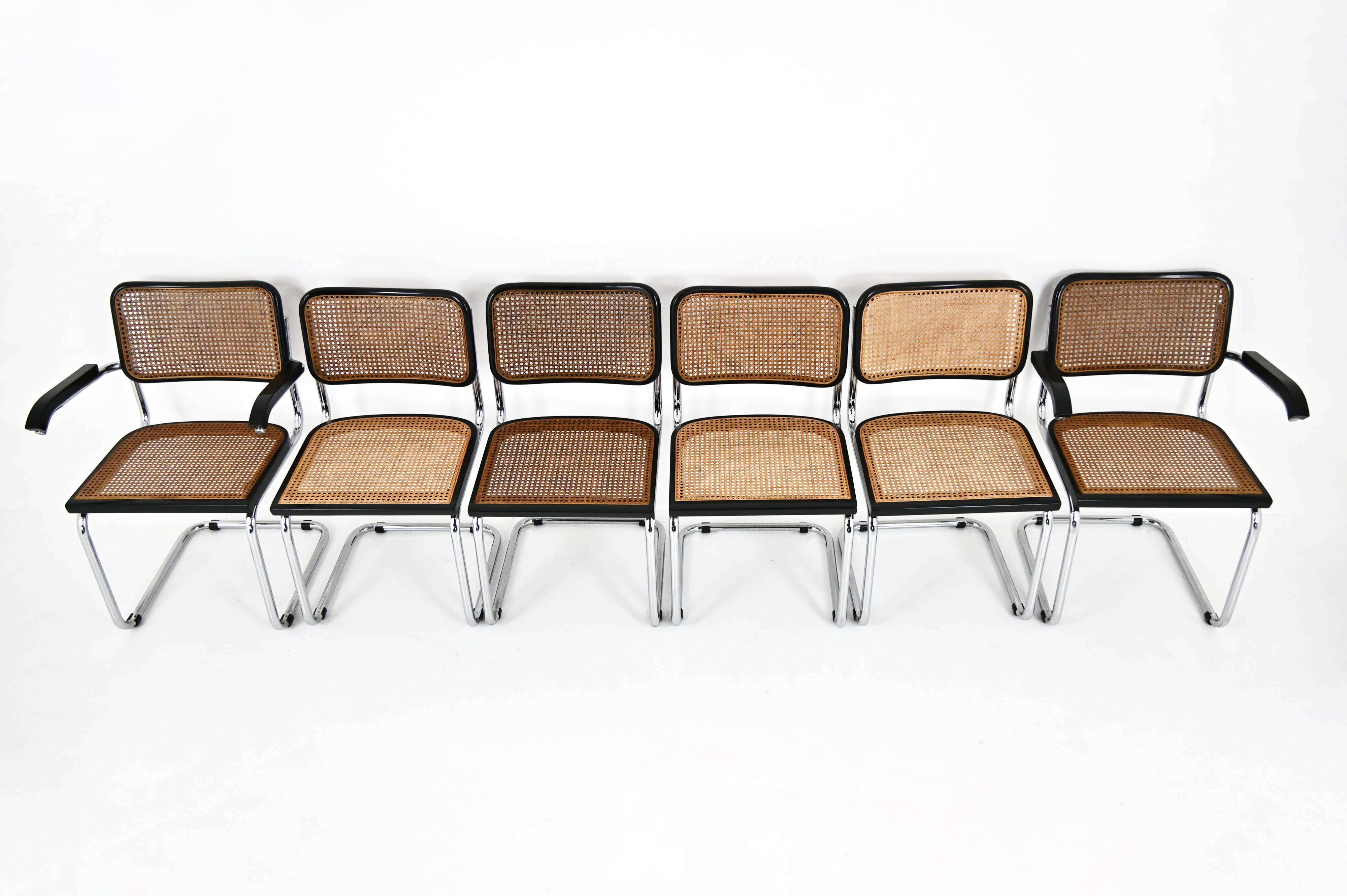 6 B32 style dining room chairs by Marcel Breuer