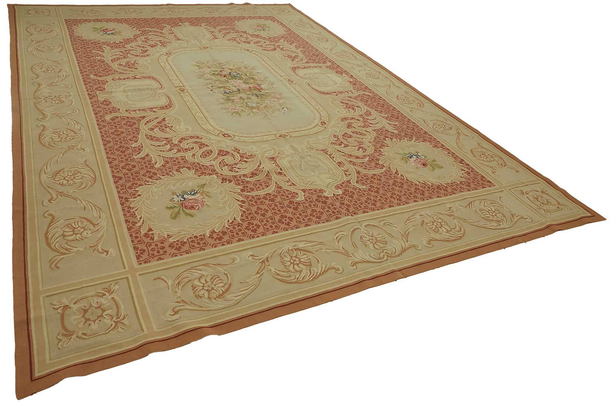 Handmade European Vintage Aubusson Kilim 295 cm x 431 cm