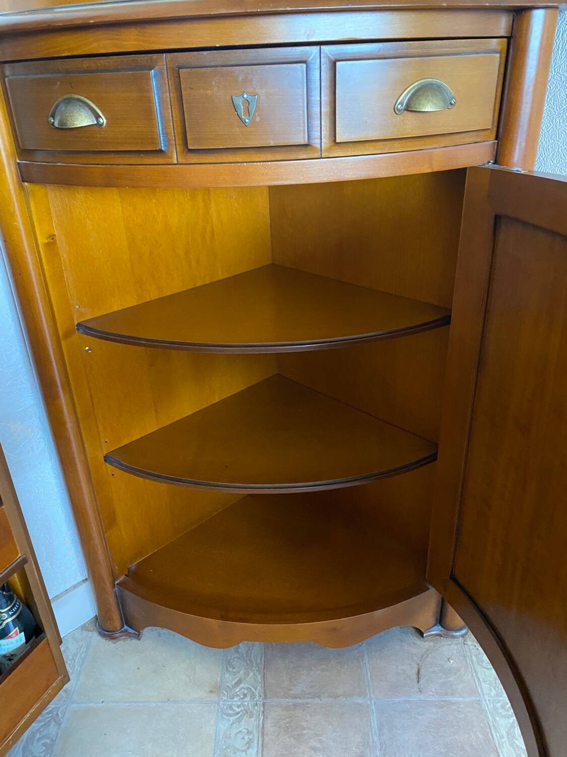 Set: bar and corner unit in solid cherry