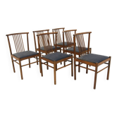 Set de 6 chaises scandinave en hêtre, "Lyran" Erik Wørtz, Suède, 1960