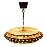 Midmod glass and brass suspension, Orrefors Sweden