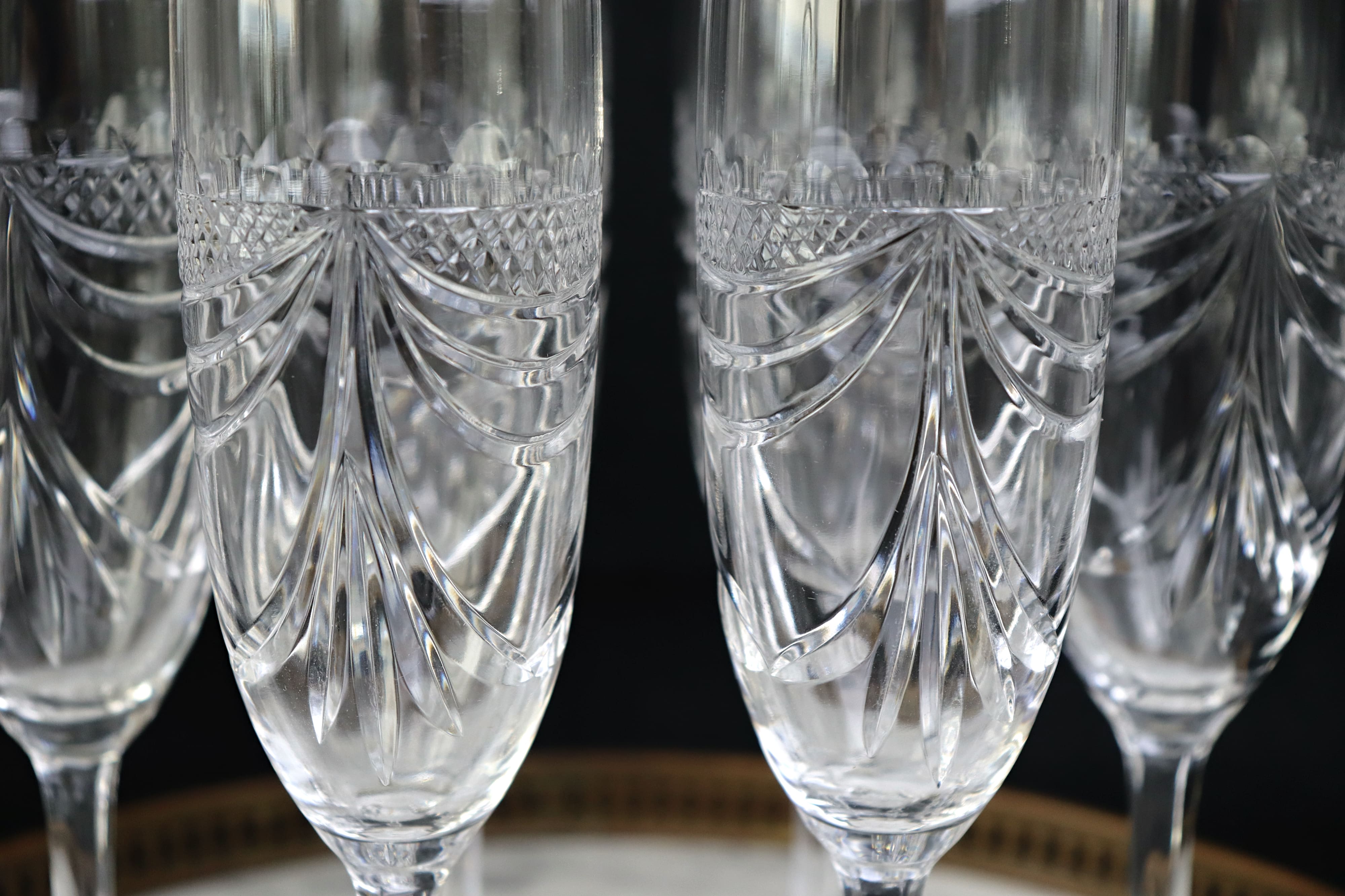 6 champagne flutes Cristal de Lorraine