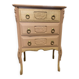 Petite commode ART DÉCO esprit coiffeuse terracotta