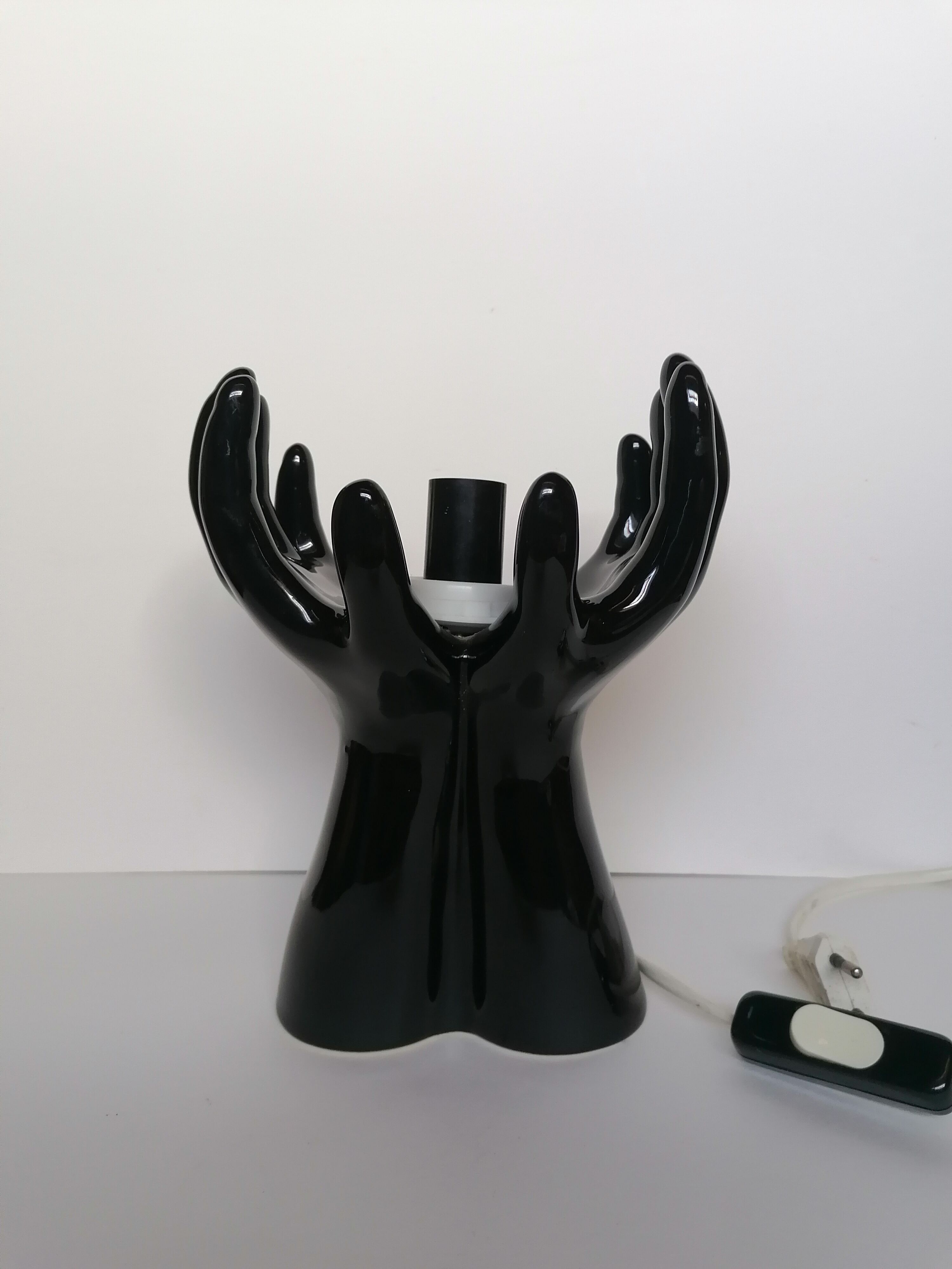 70s ceramic hand lamp